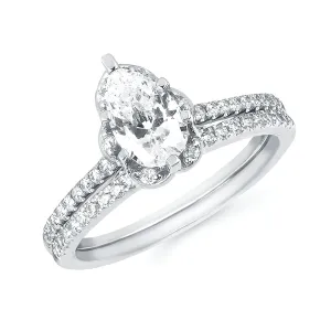Forever Elegant&trade; 1/6 Ctw. Diamond Semi Mount shown with 3/4 Ct. Pear Center Diamond in 14K Gold