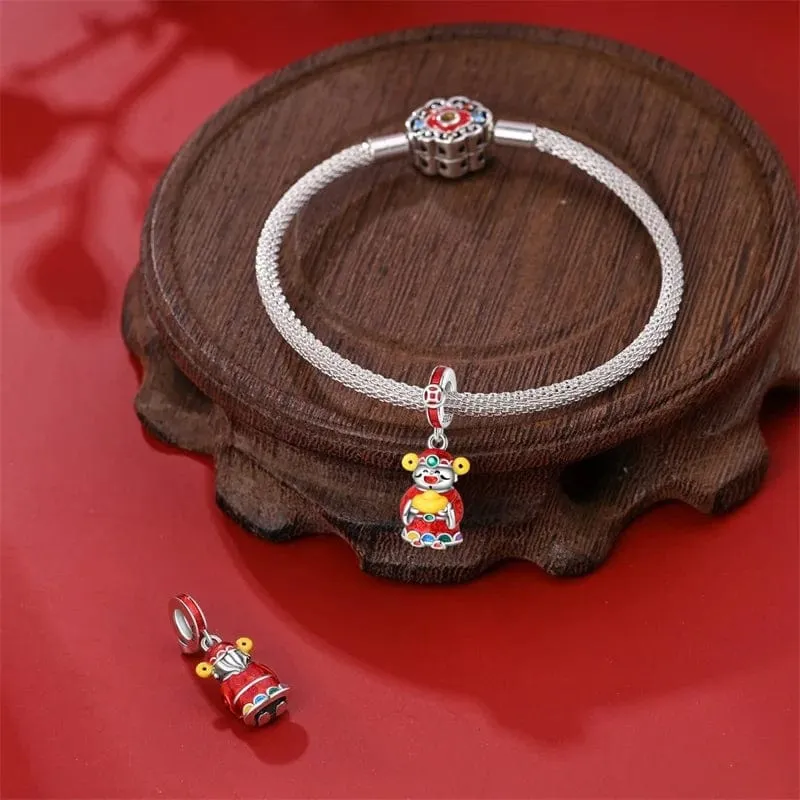 Fortune-Bearing Caishen God of Wealth Dangle Charm