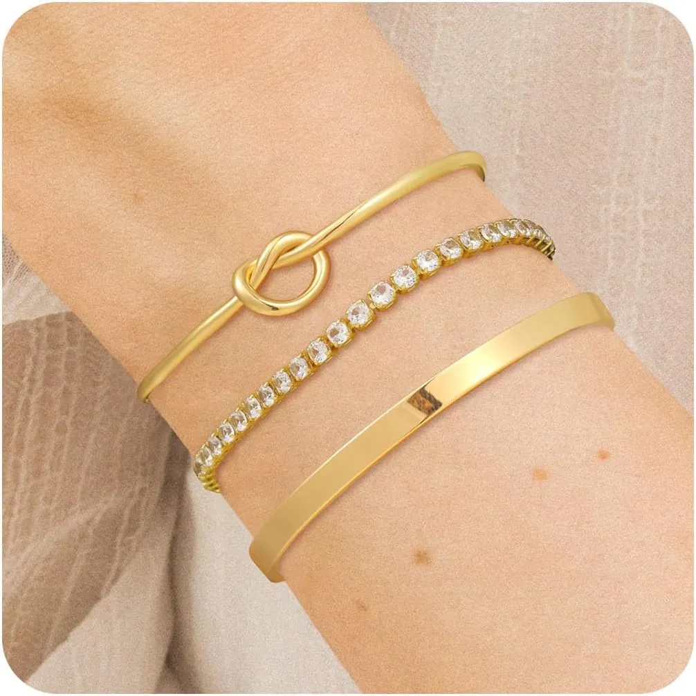 Foxgirl Dainty Gold Pearl Bracelets for Women  14K Gold Plated Beaded CZ Flower Jewelry, Stackable and Trendy Gift for Her