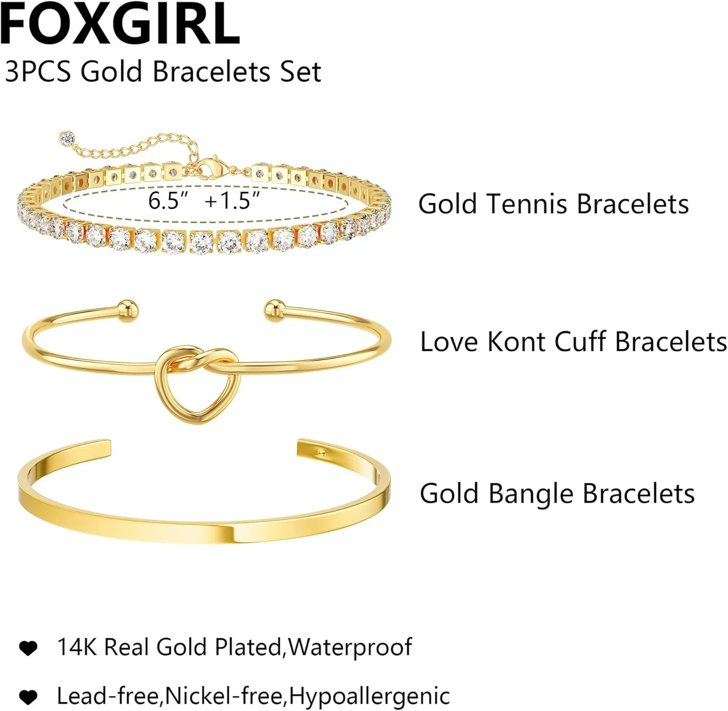 Foxgirl Dainty Gold Pearl Bracelets for Women  14K Gold Plated Beaded CZ Flower Jewelry, Stackable and Trendy Gift for Her