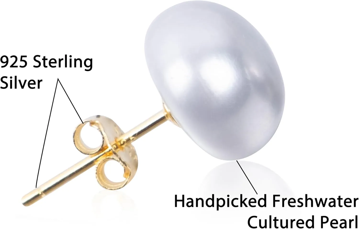 Freshwater Real Pearl Stud Earrings Quality Pearl Earrings for Women