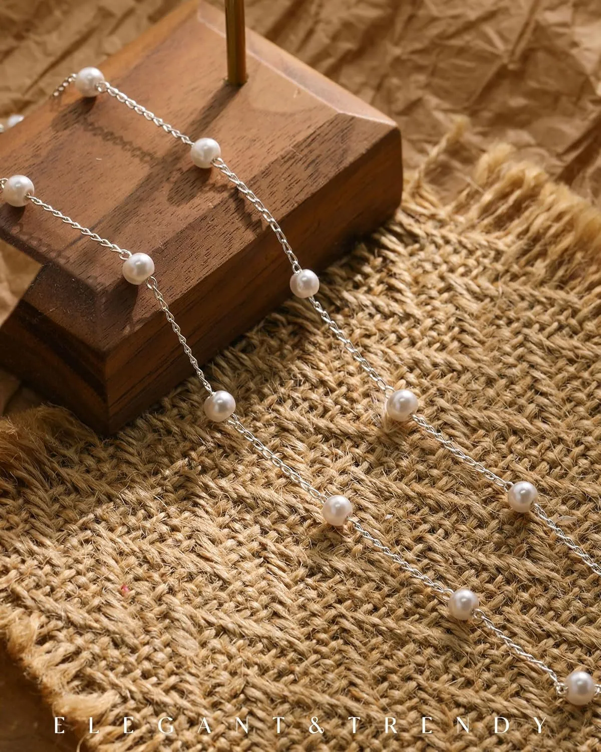 FUNEIA Dainty Pearl Necklace for Women 14K Gold Plated Faux Pearl Choker Necklaces Trendy White Silver Small Pearl Necklace Strand Wedding Prom Bridal Pearls Jewelry 14/16/18/20 Inches