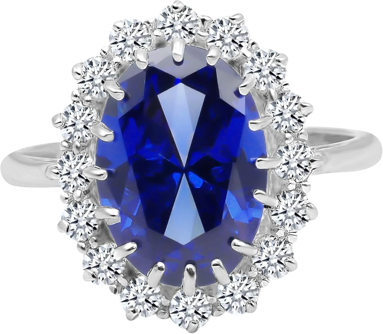 GEMHUB 4.5Ct Sapphire Ring 925 Sterling Silver Rings for Women | Gemstone Birthstone Rings Sapphire Jewelry for Women