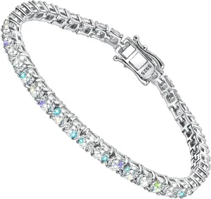 Gem's Beauty 6.3 CT Moissanite Tennis Bracelet for Women Mens 3mm Diamond Tennis Bracelet Gifts(8IN/20.32CM)