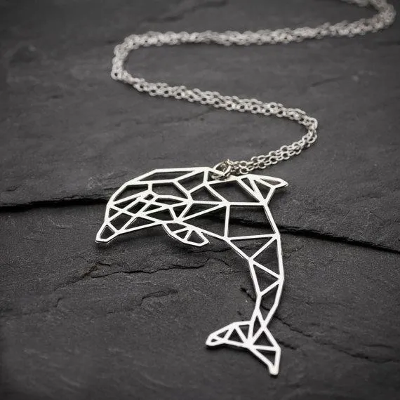 Geometric Dolphin Necklace