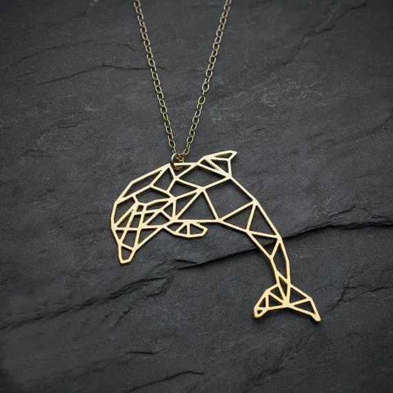 Geometric Dolphin Necklace