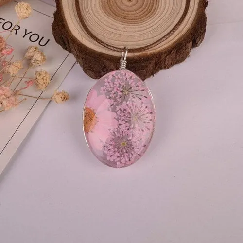Girls Necklace long embossed all over the sky star immortal flower
