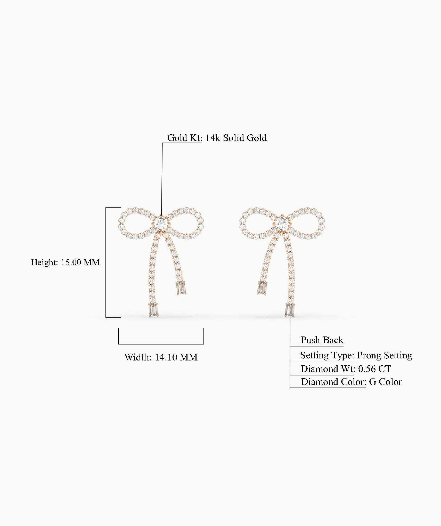 Gleaming Bow Diamond Drops