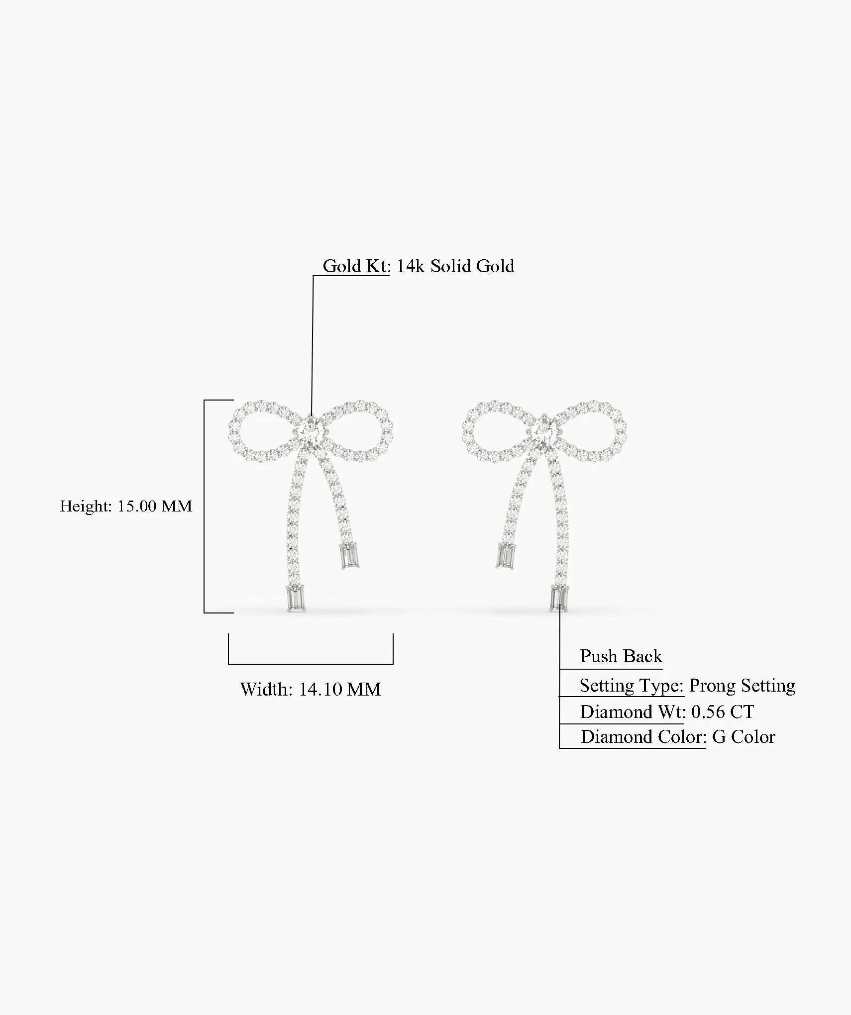 Gleaming Bow Diamond Drops