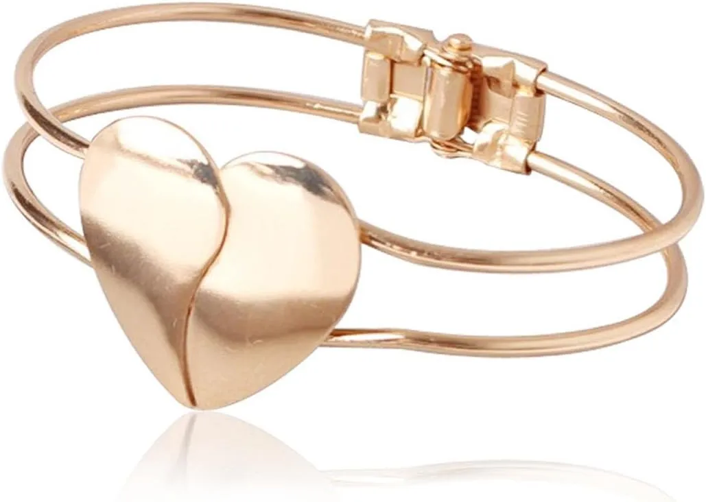 Gold Bangle Cuff Bracelet for Women Ladies Bracelets,Dainty Gold Love Open Bracelets Bangle Wrap Cuff for Trendy Stackable Layered Bracelets (Gold)