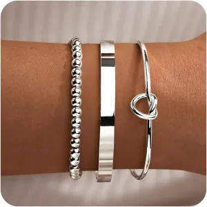 Gold Bracelets for Women Non Tarnish Dainty 14K Real Gold Plated Bangle Cuff Bracelets Stack for Women,Waterproof Stackable Bracelet Gold Jewelry Trendy Gifts Adjustable