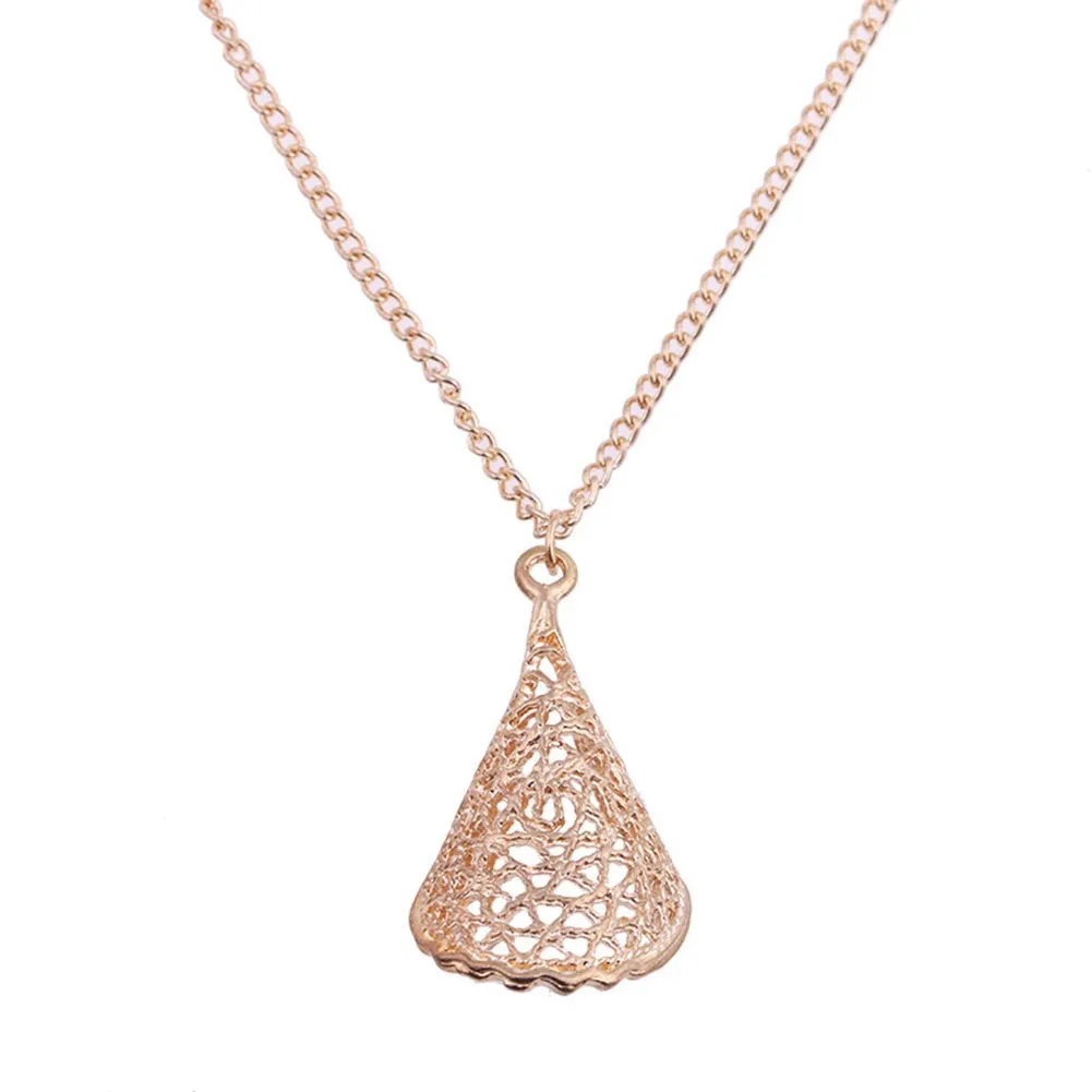 Gold-color Hollow Magic Cloak Alloy Pendant Necklace for Women