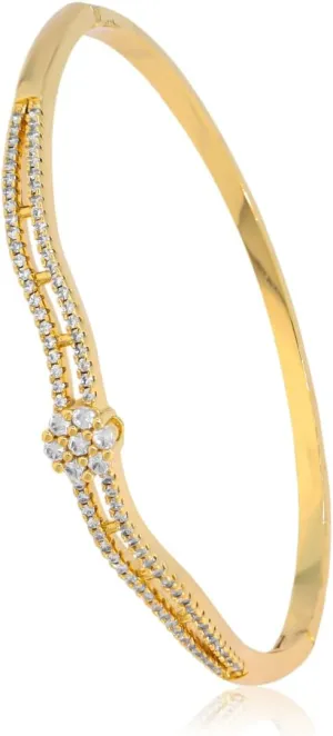 Gold Cubic Zirconia Bangle Bracelet for Women Personalized Dainty CZ Hinged Cuff Bracelet Fashion Bracelets Jewelry for Women Gift