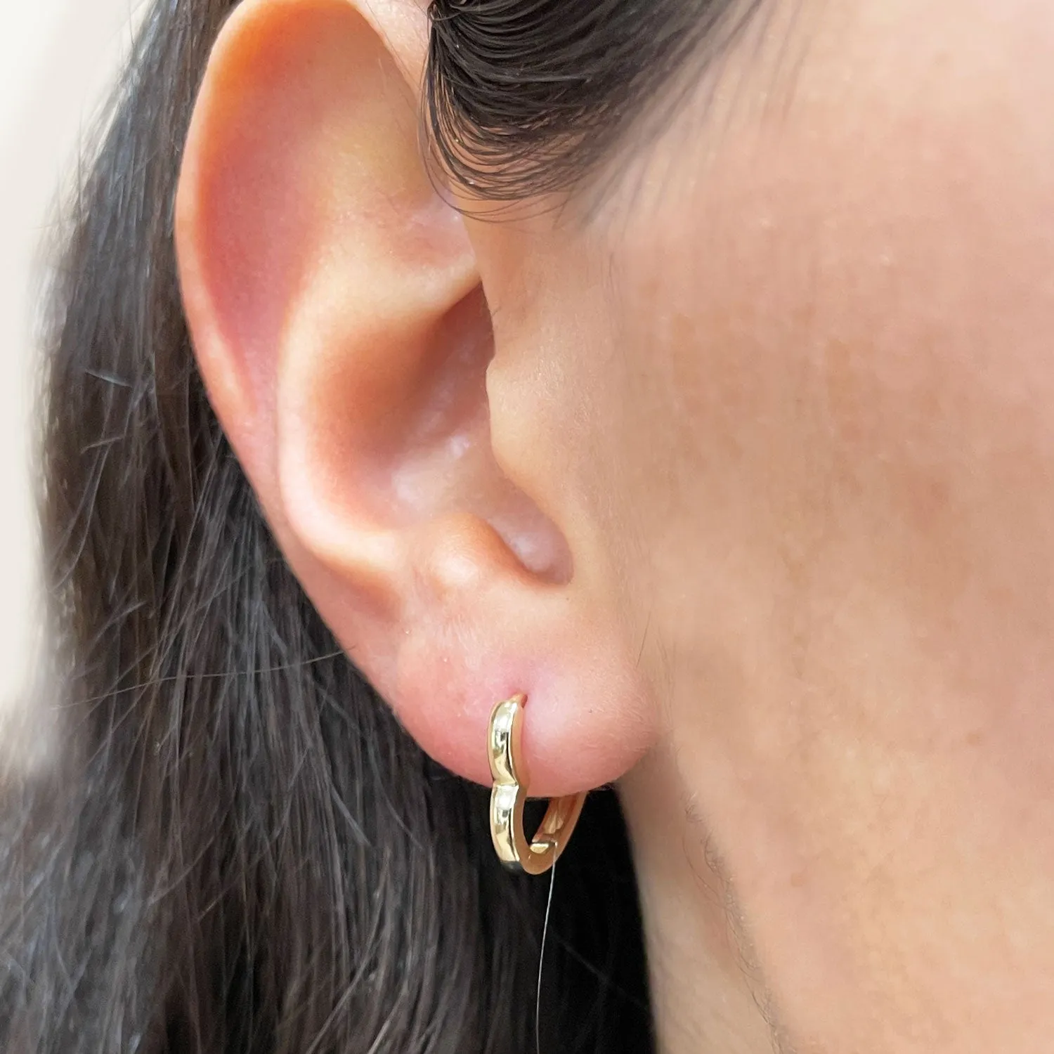 Gold Heart Hoop Earrings
