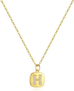 Gold Initial Necklaces for Women, Dainty Gold Plated Initial Pendant Necklace Tiny A-Z Letter Short Necklace Trendy Cute Jewelry