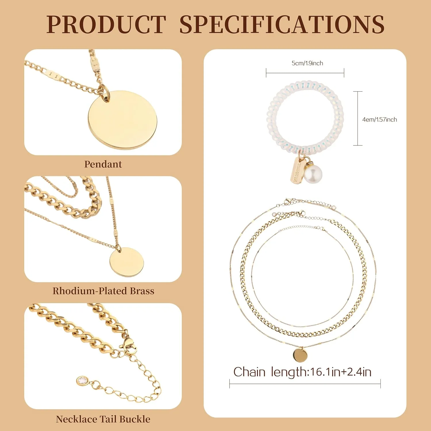 Gold Layered Necklaces for Women | 14K Gold & Silver Plated Dainty Necklace for Women with Bracelet | Small Love Waterproof Chain Necklaces for Women