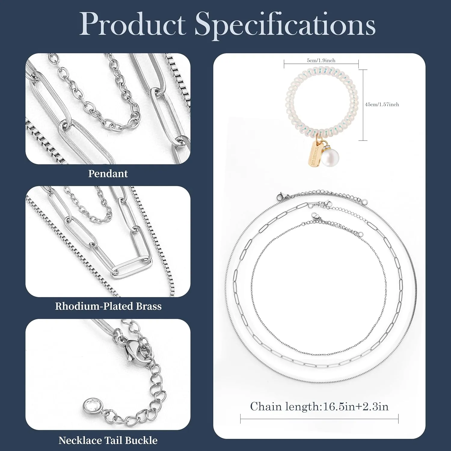 Gold Layered Necklaces for Women | 14K Gold & Silver Plated Dainty Necklace for Women with Bracelet | Small Love Waterproof Chain Necklaces for Women