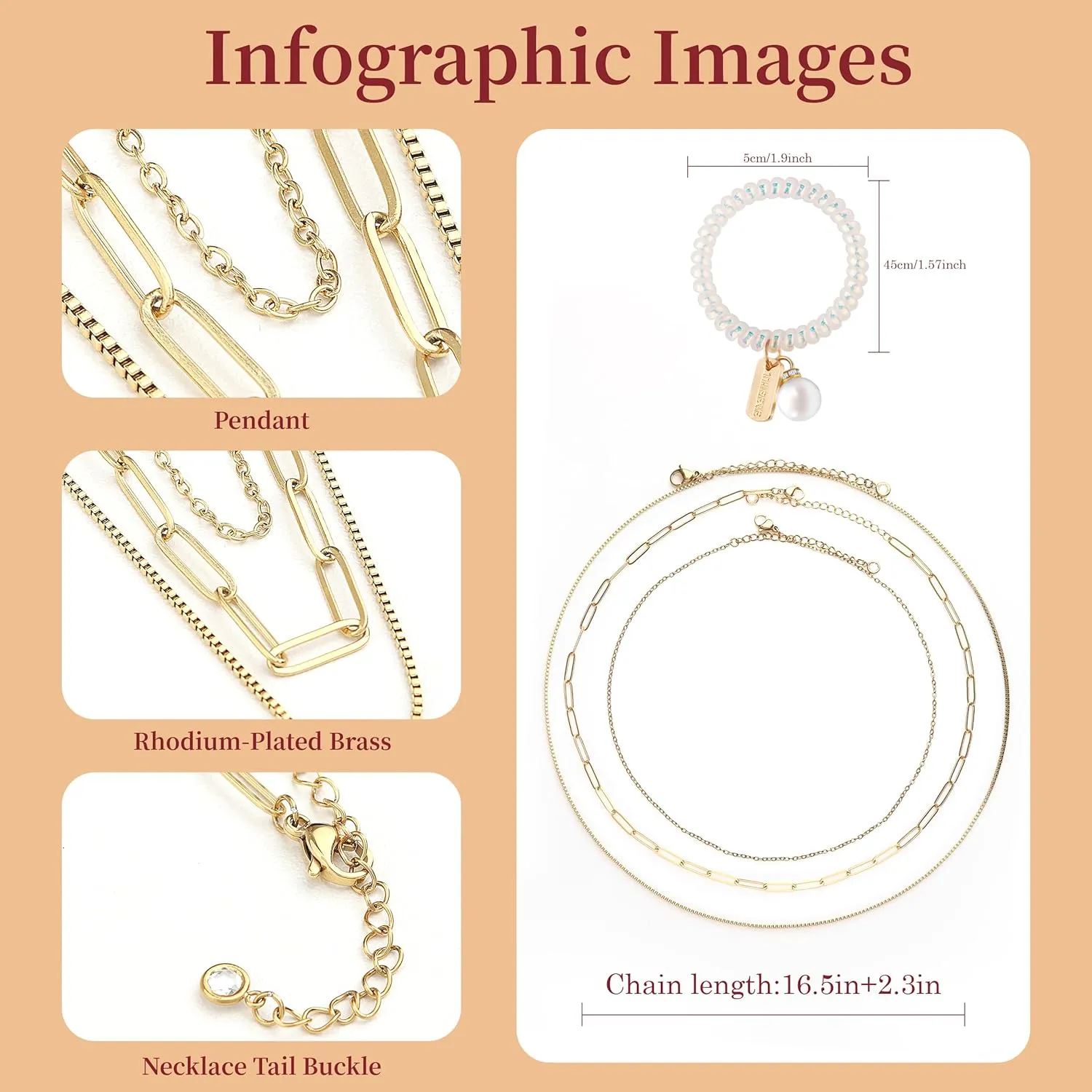 Gold Layered Necklaces for Women | 14K Gold & Silver Plated Dainty Necklace for Women with Bracelet | Small Love Waterproof Chain Necklaces for Women