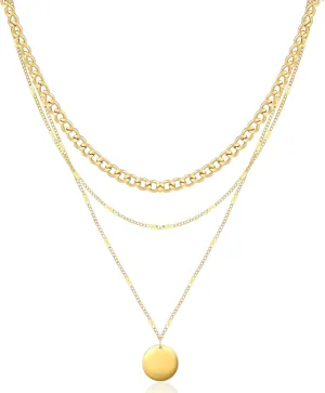 Gold Layered Necklaces for Women | 14K Gold & Silver Plated Dainty Necklace for Women with Bracelet | Small Love Waterproof Chain Necklaces for Women