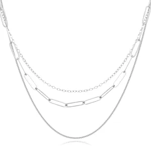 Gold Layered Necklaces for Women | 14K Gold & Silver Plated Dainty Necklace for Women with Bracelet | Small Love Waterproof Chain Necklaces for Women