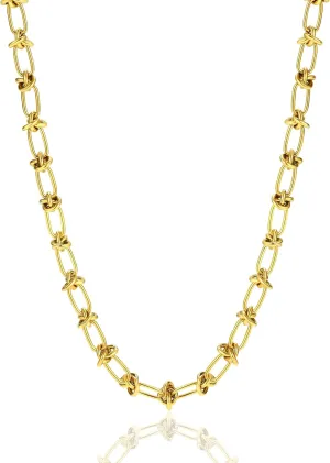 Gold Necklace for Women 14K Gold Plated Chunky Gold Chain Necklaces Personalized Stainless Steel Gold Chain Chunky Necklaces for Women Trendy 