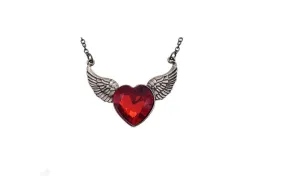 Gold Plated Angel Wings Love Heart Pendant Necklace