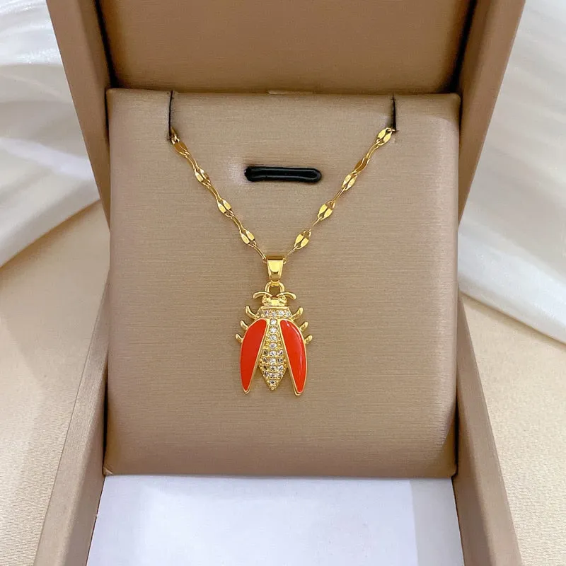Gold Plated Niche Design Animal Elephant Pendant Girl Necklace