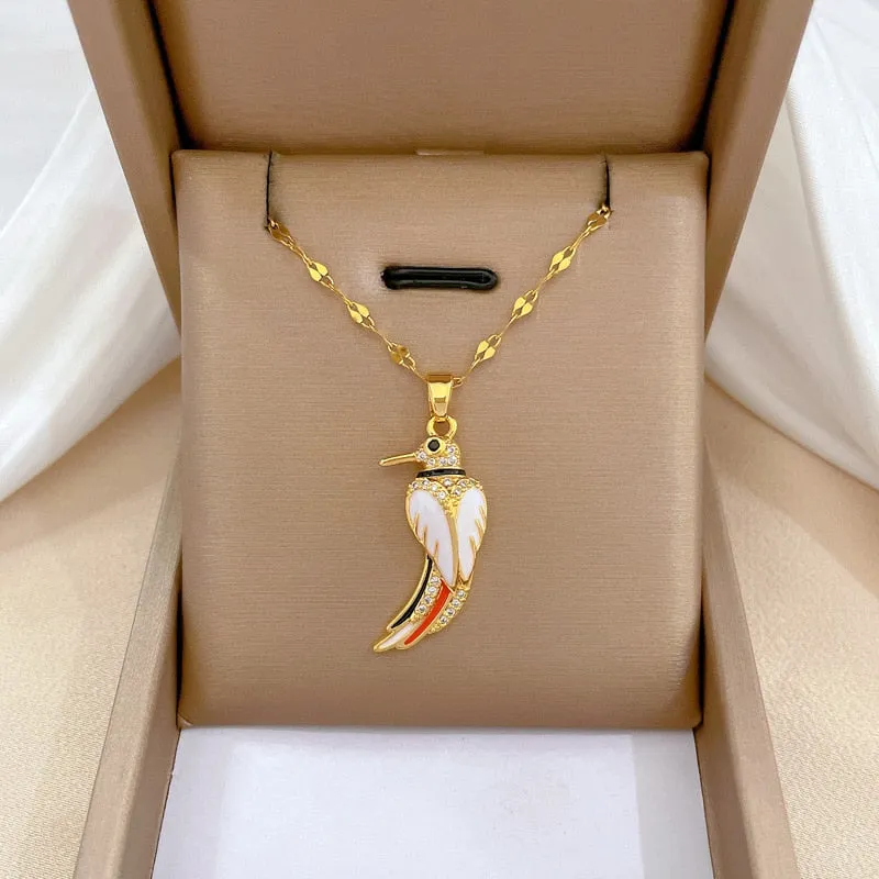 Gold Plated Niche Design Animal Elephant Pendant Girl Necklace