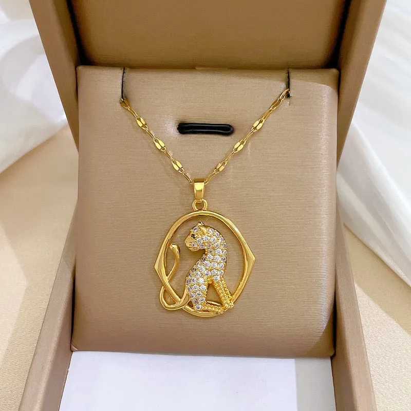 Gold Plated Niche Design Animal Elephant Pendant Girl Necklace