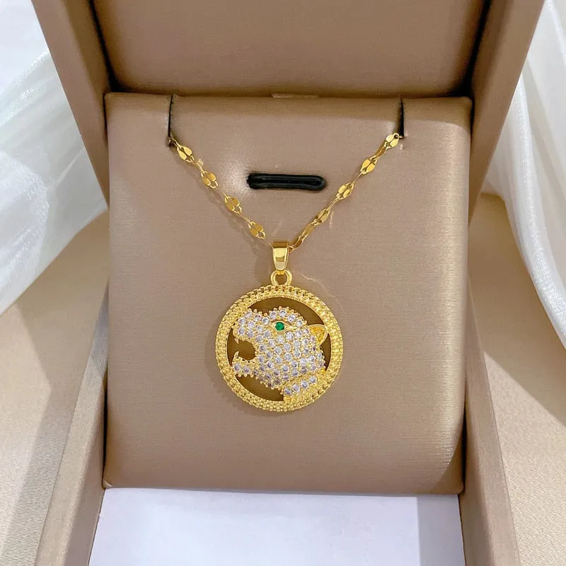 Gold Plated Niche Design Animal Elephant Pendant Girl Necklace