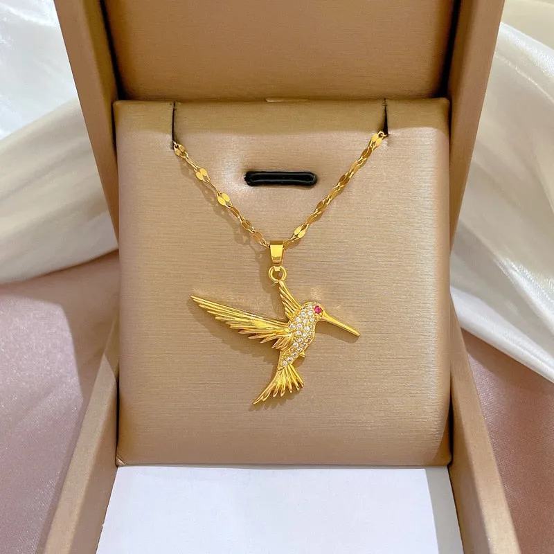 Gold Plated Niche Design Animal Elephant Pendant Girl Necklace