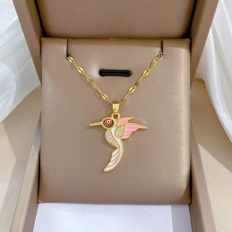 Gold Plated Niche Design Animal Elephant Pendant Girl Necklace
