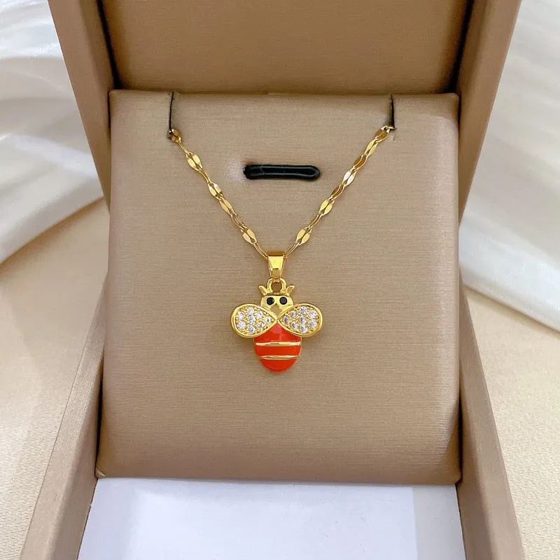 Gold Plated Niche Design Animal Elephant Pendant Girl Necklace