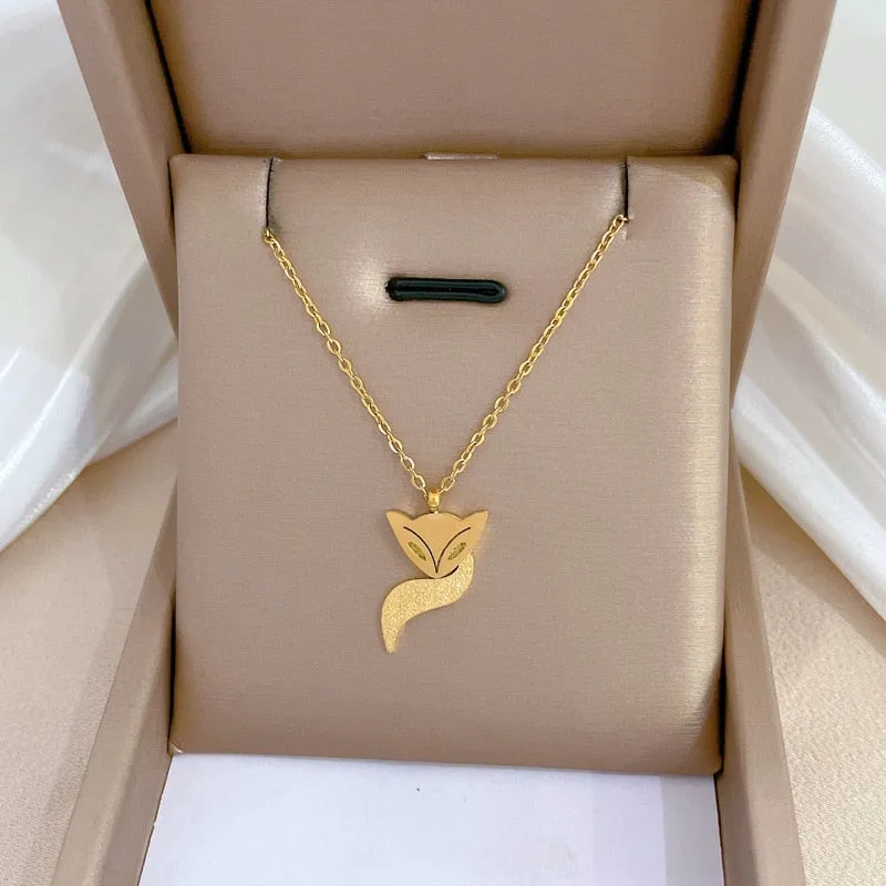 Gold Plated Niche Design Animal Elephant Pendant Girl Necklace