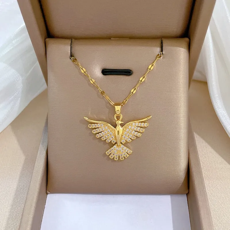Gold Plated Niche Design Animal Elephant Pendant Girl Necklace