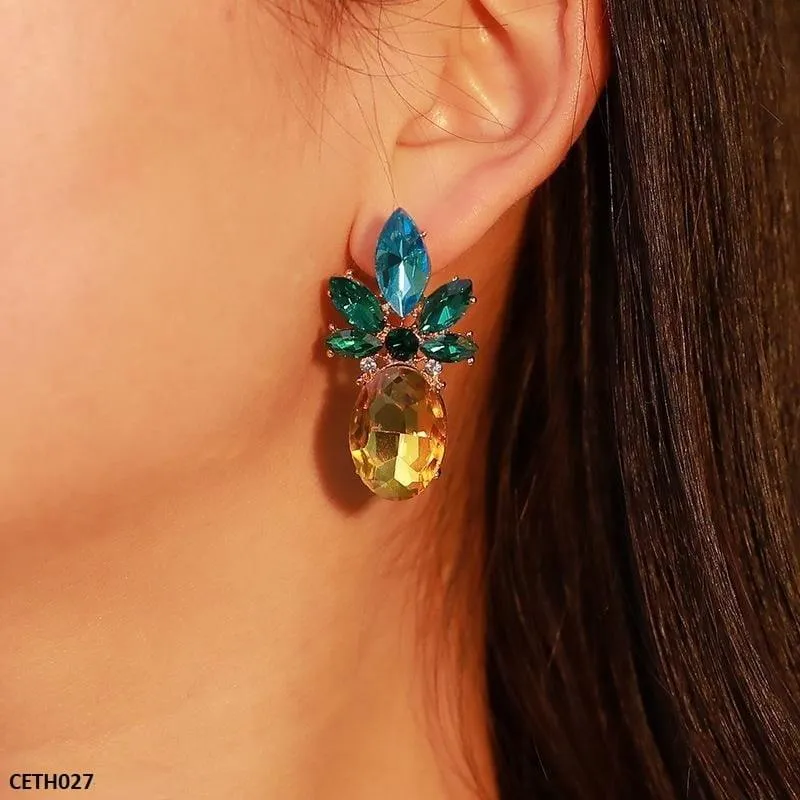 Gold Plated Pineapple Tops Pair