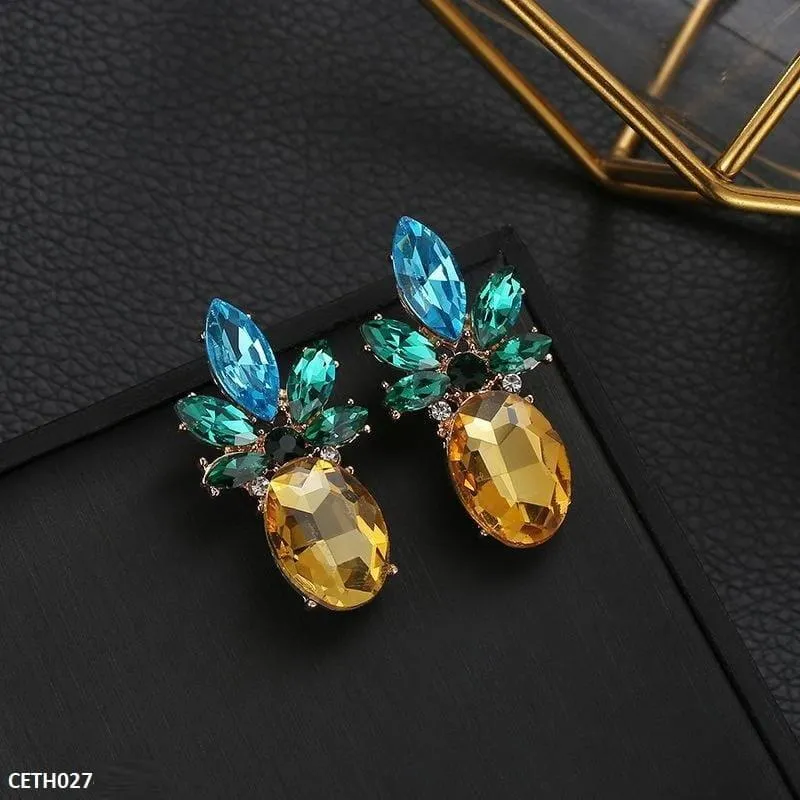 Gold Plated Pineapple Tops Pair