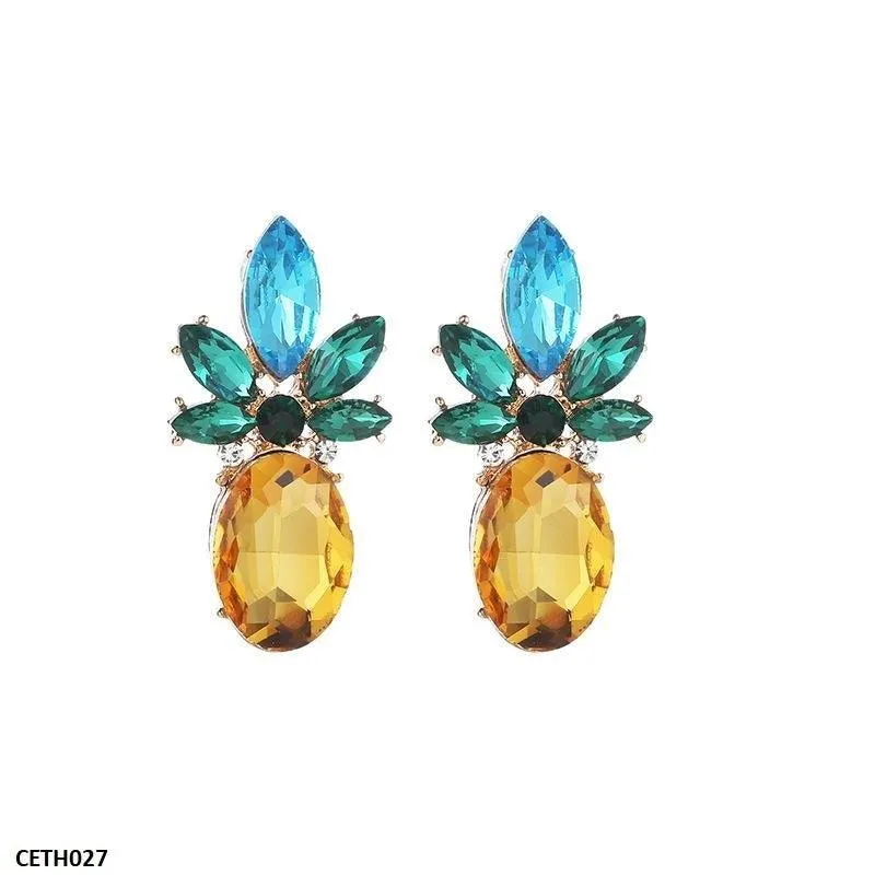 Gold Plated Pineapple Tops Pair