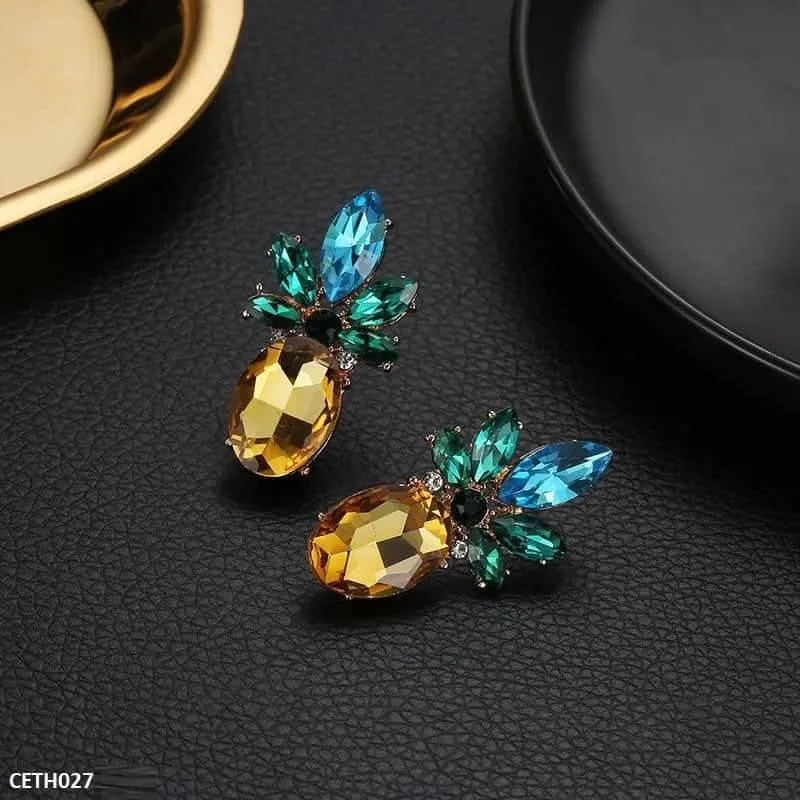Gold Plated Pineapple Tops Pair