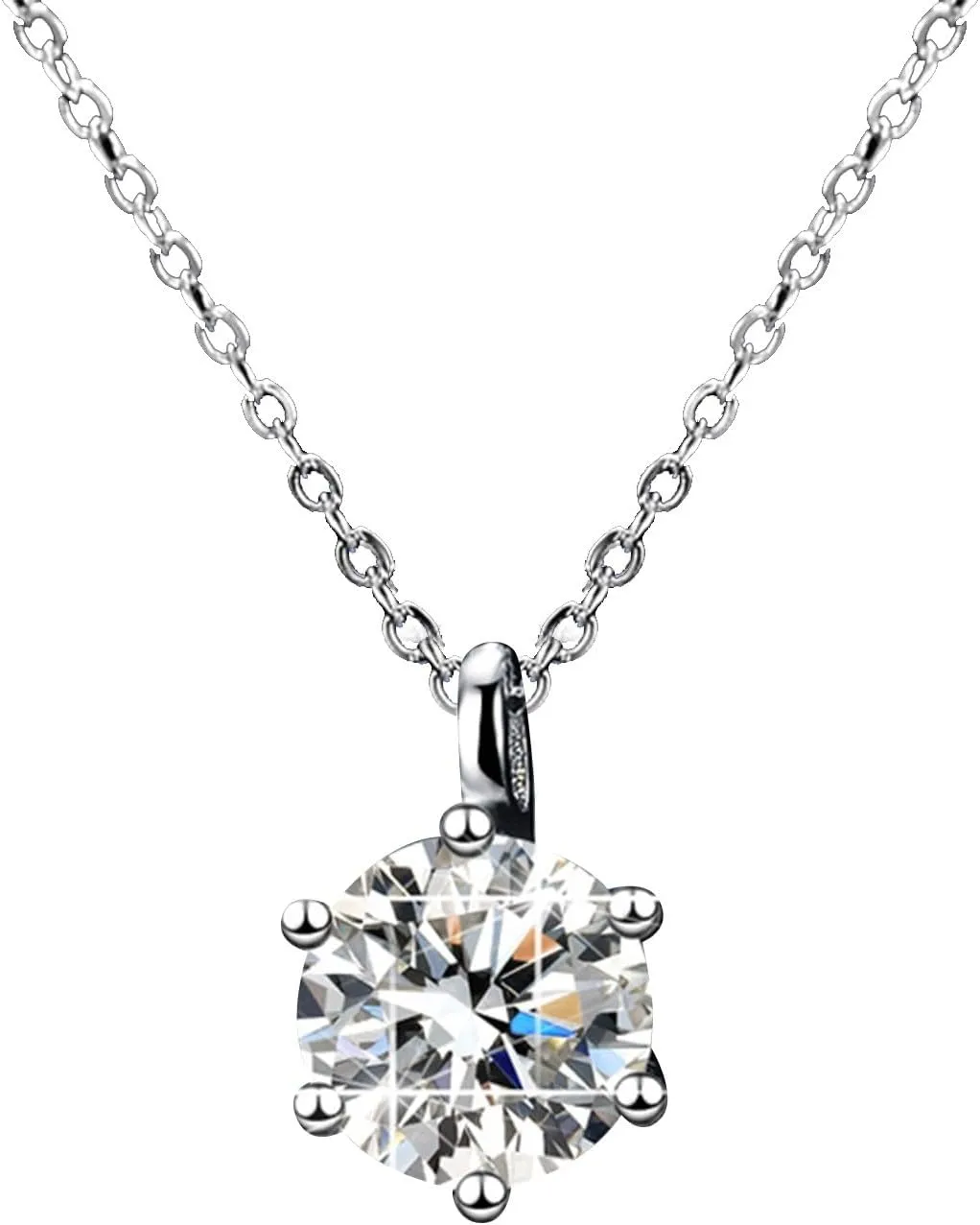 Gold Plated Sterling Sliver Necklaces for Women,Dainty CZ Crystal Pendant Anniversary Birthday Xmas Gifts for Mom Girlfriend