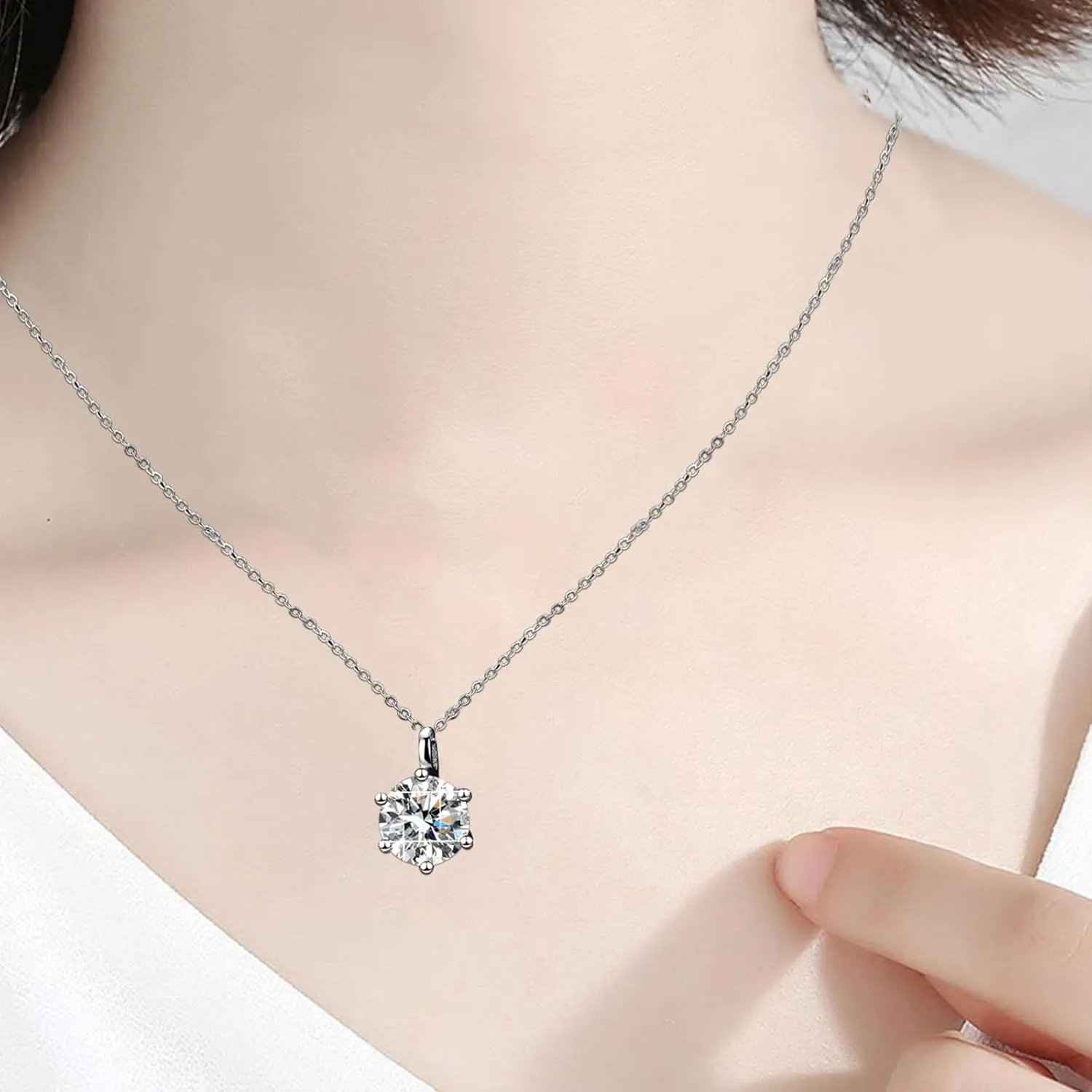 Gold Plated Sterling Sliver Necklaces for Women,Dainty CZ Crystal Pendant Anniversary Birthday Xmas Gifts for Mom Girlfriend