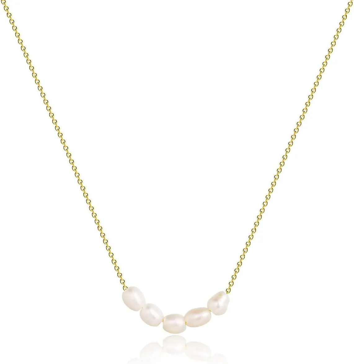 Gold Silver Pearl Necklaces for Women Dainty Pearls Necklace Round Imitation Choker Simple Bridesmaid Wedding Jewelry