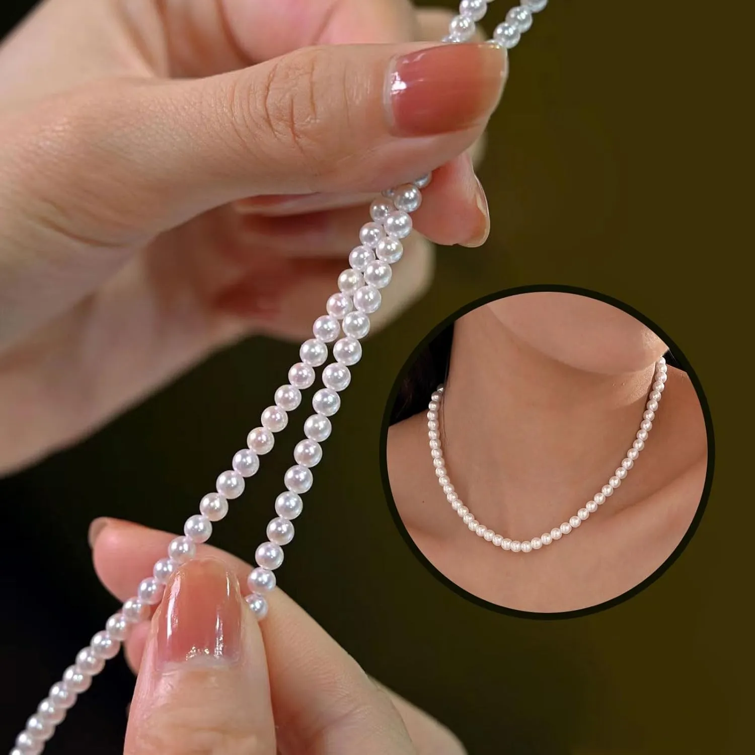 Gold Silver Pearl Necklaces for Women Dainty Pearls Necklace Round Imitation Choker Simple Bridesmaid Wedding Jewelry