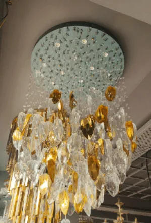 Golden Drops Contemporary Double-Height Chandelier (XQ6007)
