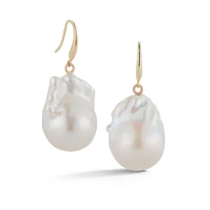Graceful Baroque Pearl Earrings in 14kt Gold Over Sterling Silver