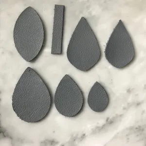 Graceful Deep Gray Leather Earrings