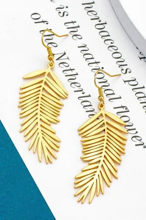 Graceful Leaf Drop Earrings