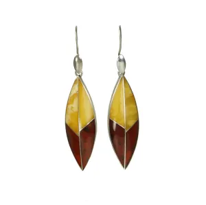 Graceful Vintage Amber and Sterling Silver Earrings