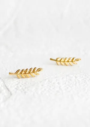 Grecian Leaf Stud Earrings