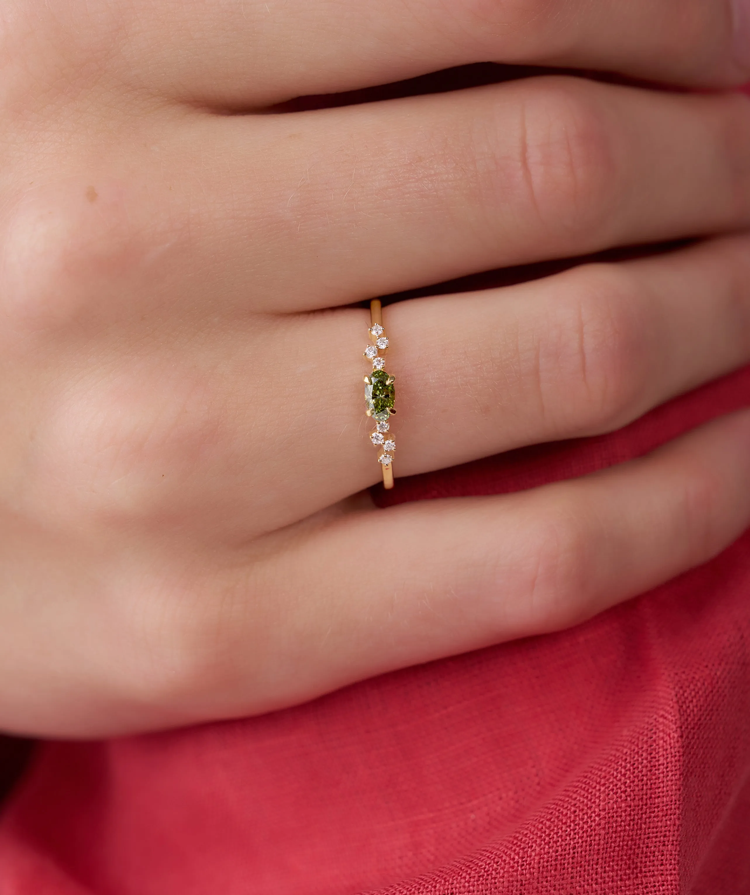 Green Elegant Gemstone Band